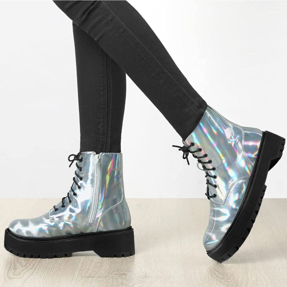 Holographic combat boots